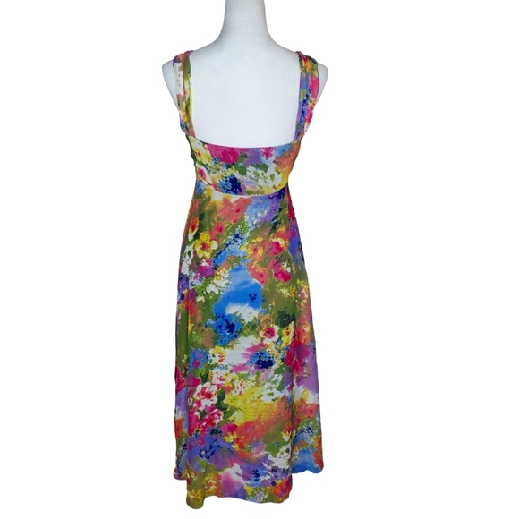 Anne Giorgio Watercolors Flowy Empire Waist Lined Maxi Dress - Picture 3 of 5